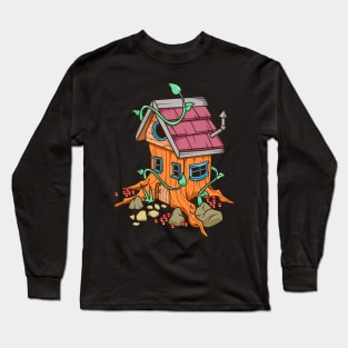 Fairy house in tree stump - Fairycore Long Sleeve T-Shirt